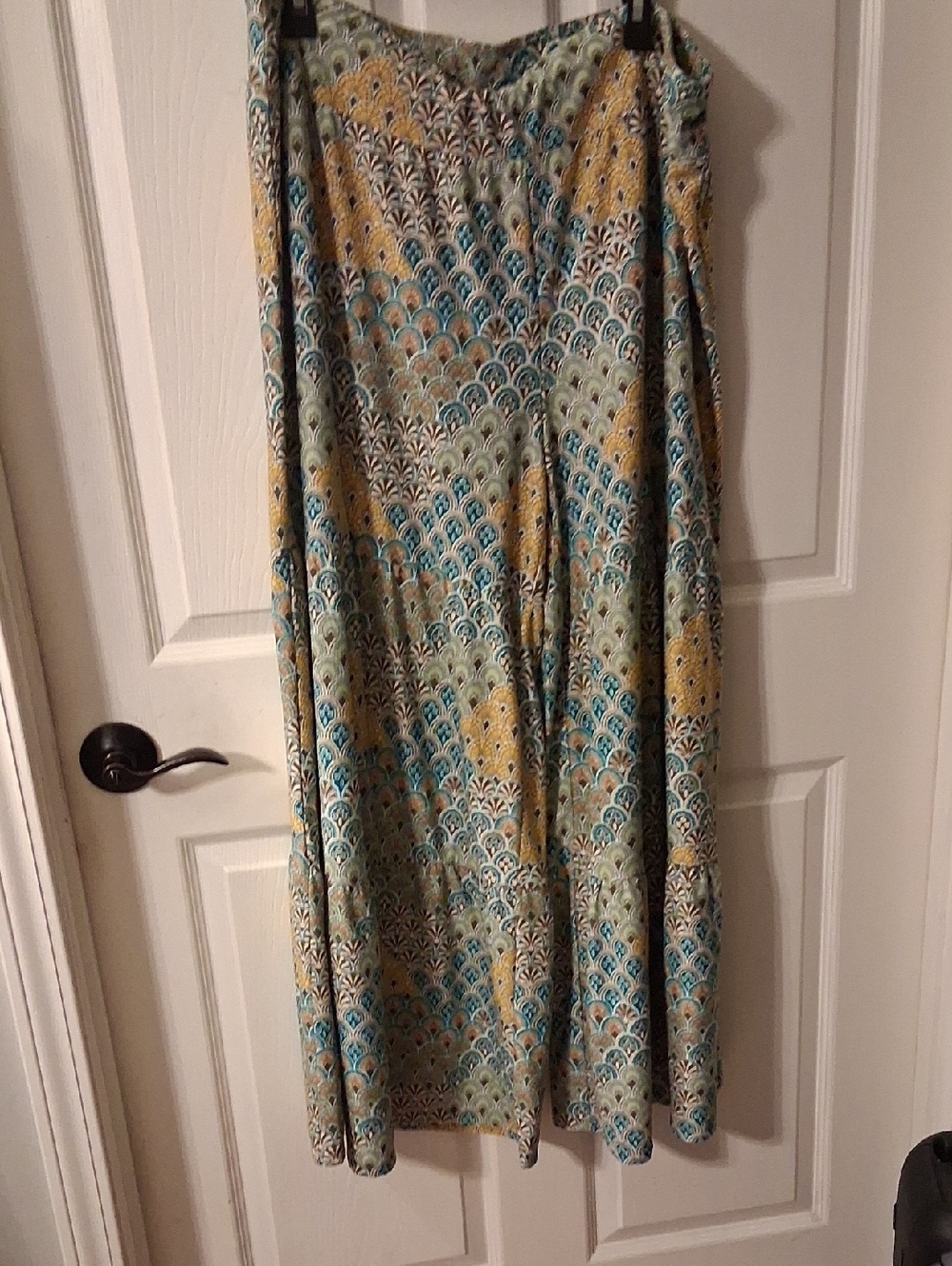 Cato Wide Leg Pangs Teal, Yellow & Cream Print